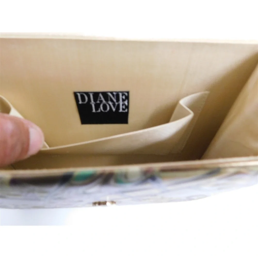 Diane Love‎ Vintage Leather Tooled Leather Envelope Clutch Bag